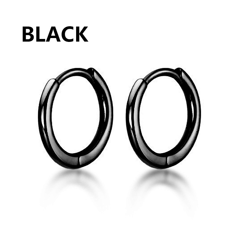 Punk Stainless Steel Stud Earring Hitam Perak Anting Set Untuk Pria Wanita Vintage Hip Hop Piercing Telinga Perhiasan Aksesoris