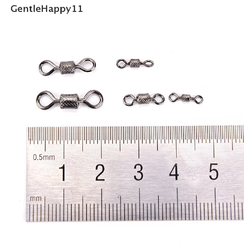 Gentlehappy 50pcs Memancing Putar knurling Konektor bearing swivel fishhooks Aksesoris id