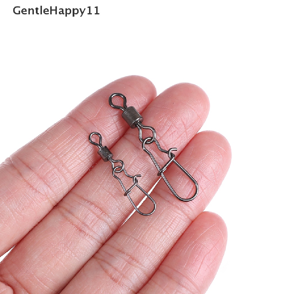 Gentlehappy 200Pcs stainless rolling swivel Bagus snap lure Konektor Memancing Putar snap id