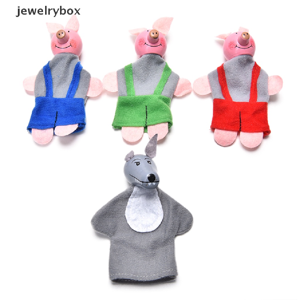 [jewelrybox] 4pcs/set Tiga Wayang Jari Babi Kecil Berkepala Butik Mainan Edukasi Bayi