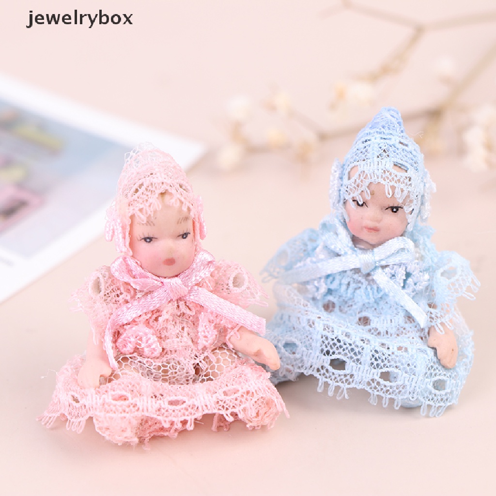[jewelrybox] 1:12rumah Boneka Miniatur Lucu Baby Doll Orang Model Sambungan Tubuh Dapat Bergerak Boneka Butik