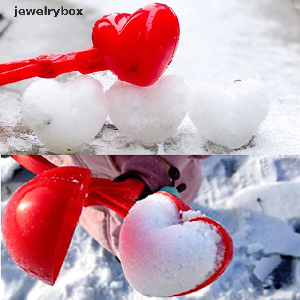 [jewelrybox] Berbentuk Hati Snowball Maker Klip Musim Dingin Bola Pasir Cetakan Penjepit Mainan Luar Ruangan Anak-Anak Butik