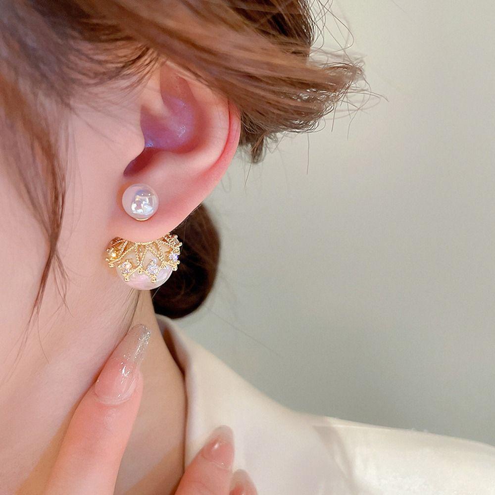 Mxbeauty Wanita Menjuntai Anting-Anting Indah Sederhana Mutiara Trendi Niche Desain Fashion Perhiasan Gadis Hadiah Berlian Imitasi Gaya Korea Earrings