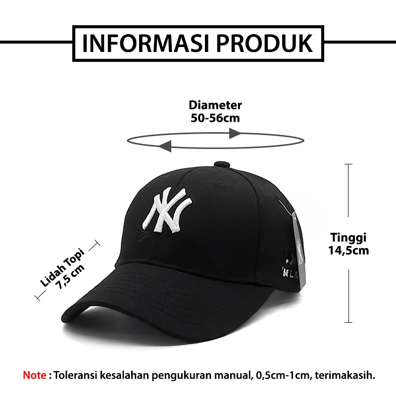 Topi Baseball Pria Wanita NY Distro Polos Fashion MLB Casual Cap Sporty Gaya Korea Kualitas Terbaik BSAR