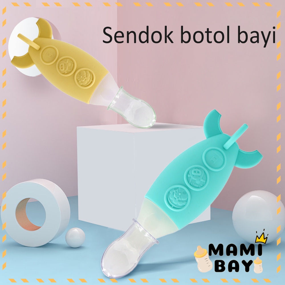 Mamibayi Sendok Makan Bayi Silicone Sendok Botol Mpasi Bayi Dispenser