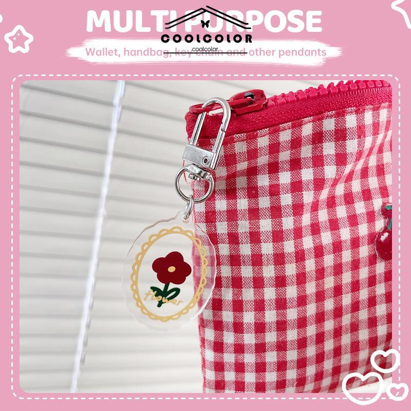 COD❤️Gantungan kunci bunga tulip/gantungan kunci akrilik liontin kreatif yang lucu gantungan kunci lucu mobil aksesoris Gantungan- cl