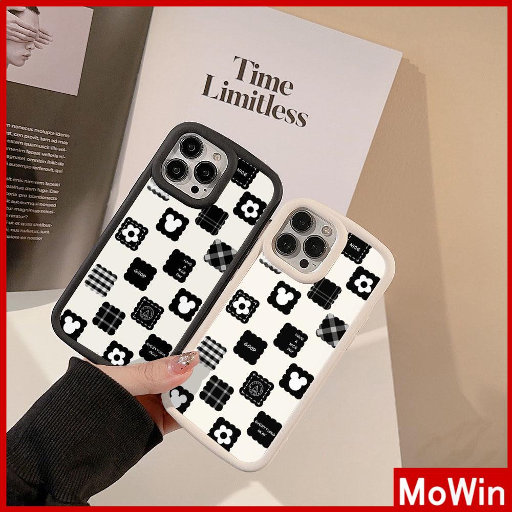 For iPhone 14 Pro Max iPhone Case Matte TPU Soft Case Black Beige Shockproof Protection Camera Cartoon Checkered Compatible with iPhone 13 Pro max 12 Pro Max 11 xr xs max 7Plus