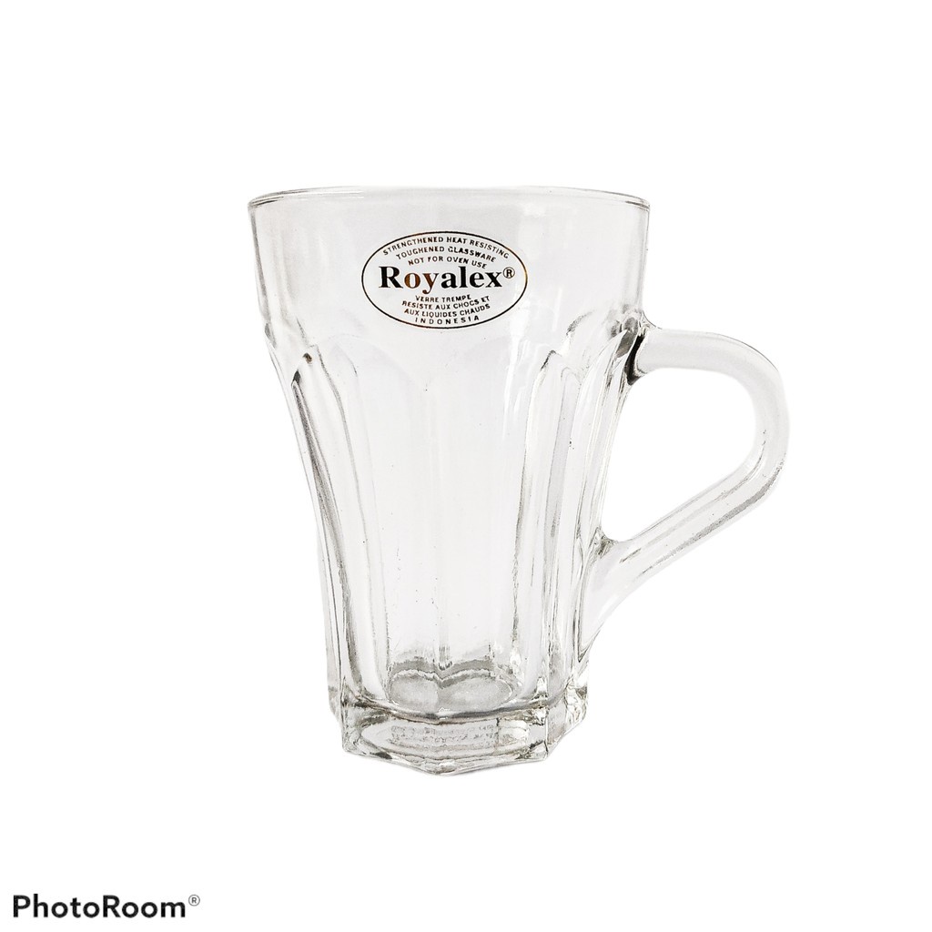 Gelas Kopi 250ml (6pcs) Cangkir Royalex Kaca Set Anti Pecah CM-9255