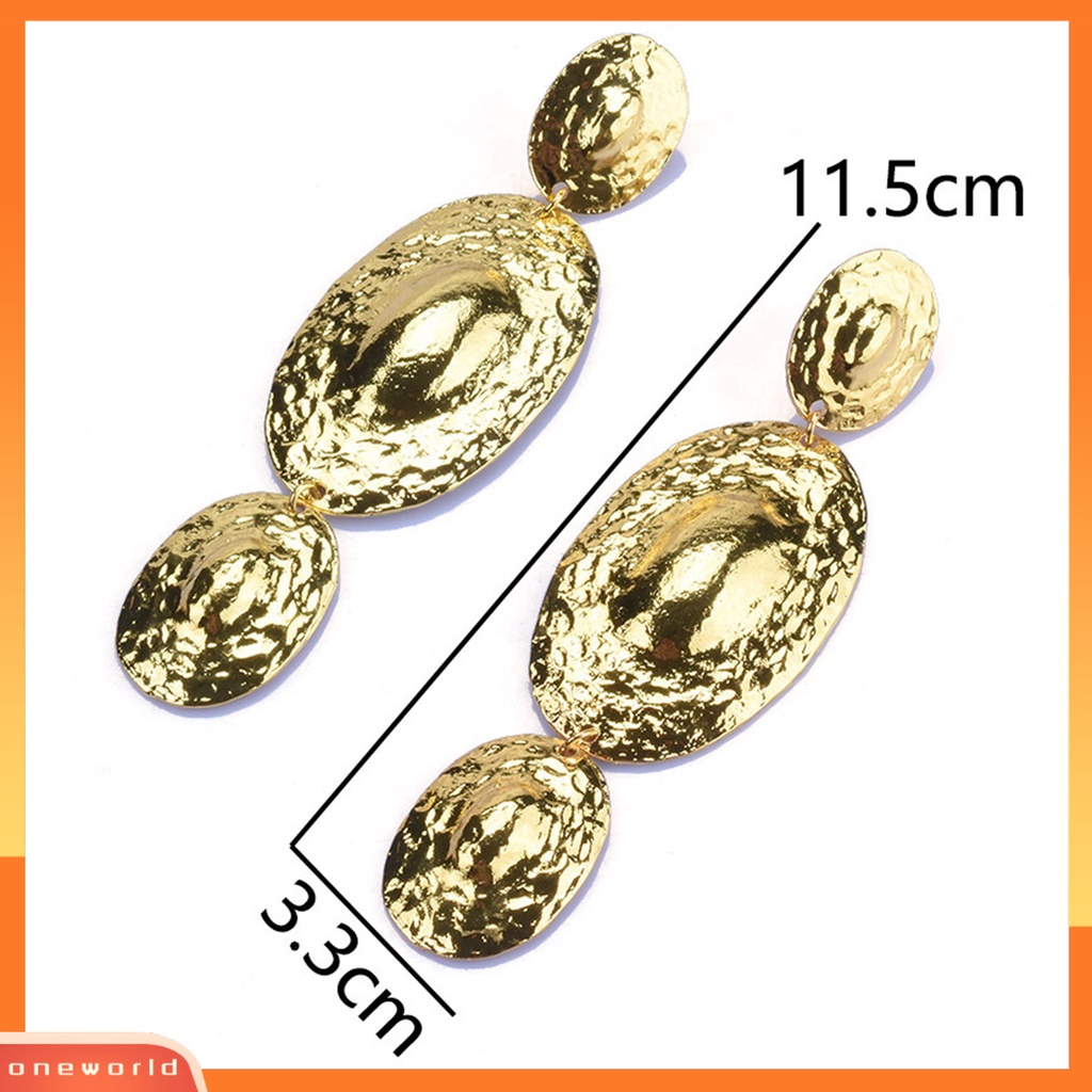 [EONE] 1pasang Anting Wanita Berlebihan Electroplating Shiny Dress Up Metal Eropa Dan Amerika Berlebihan Anting Panjang Perhiasan Aksesoris