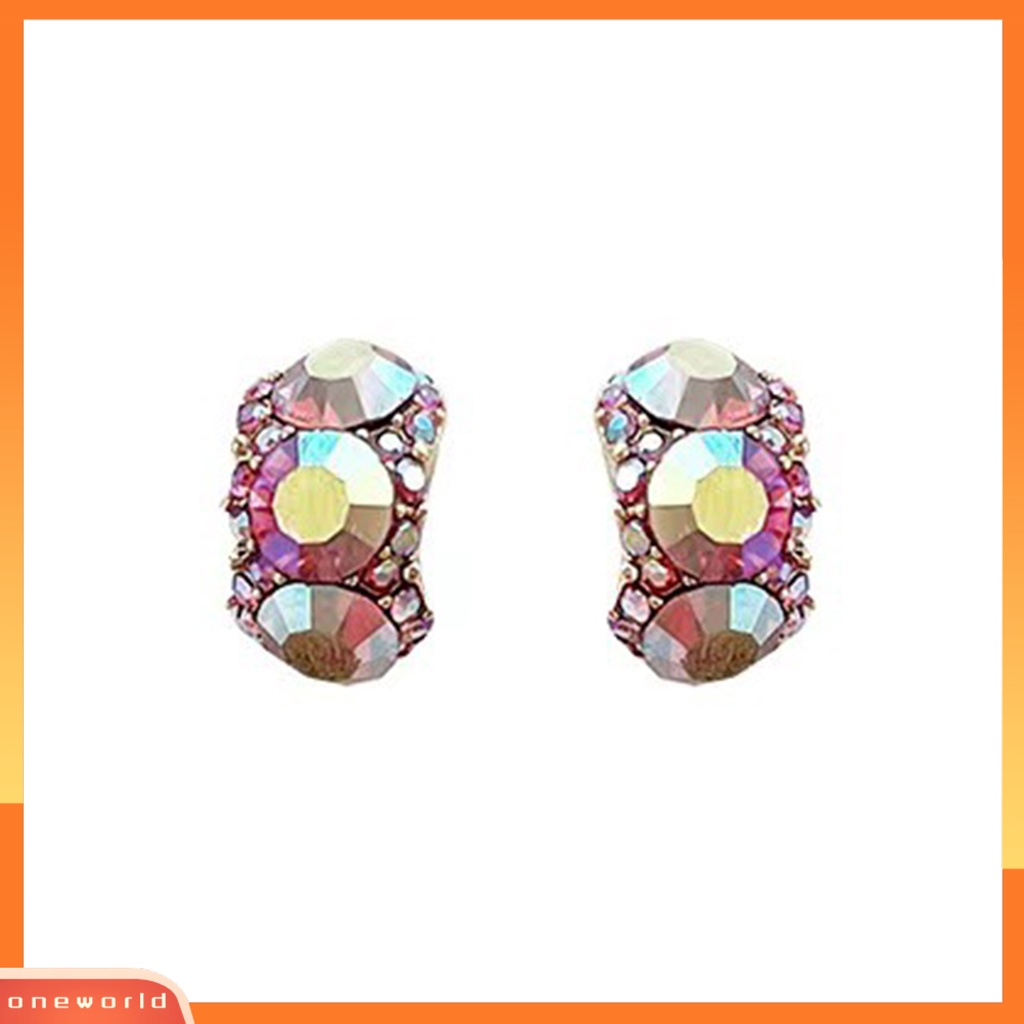 [EONE] 1pasang Anting Wanita Tidak Luntur Shinny Mewah Electroplating Cubic Zirconia Dekorasi Hypoallergenic Perempuan Trendi Stud Earrings Aksesoris Pakaian