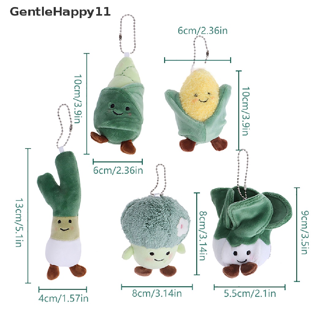 Gentlehappy Sayur Mainan Mewah Kartun Kubis Jagung Brokoli Liontin Boneka Lembut Gantungan Kunci Ransel Tas Mobil Dekorasi Anak Hadiah id