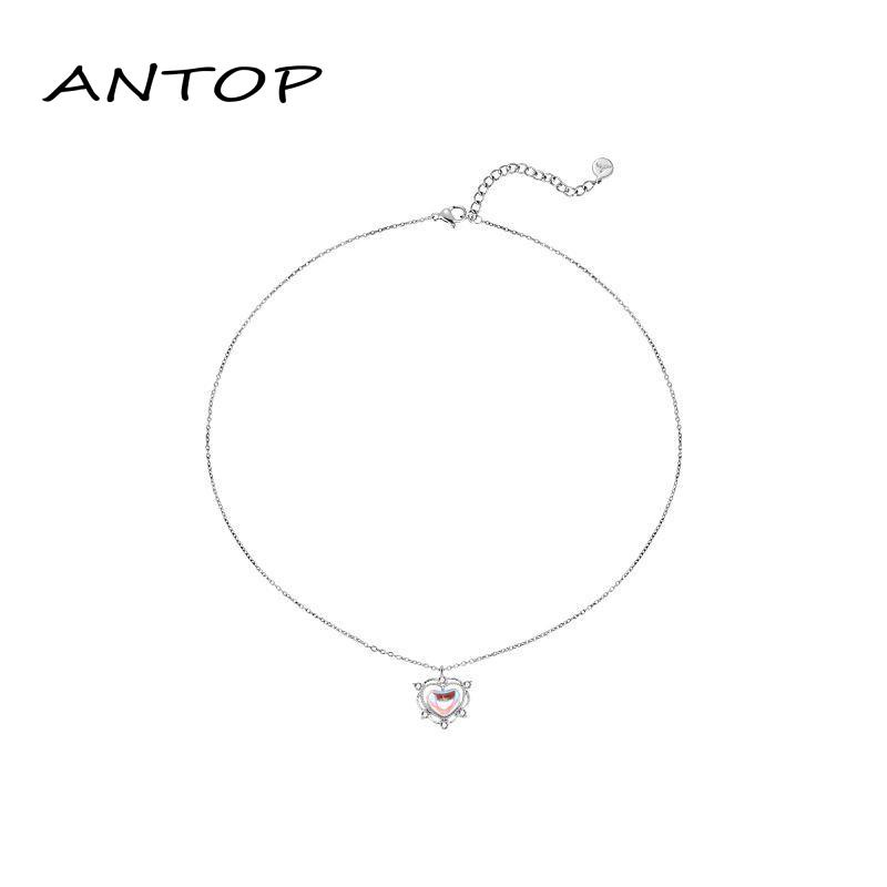 [antop] Wanita Musim Panas Cahaya Mewah Desain Canggih Rasa Cinta Ajaib Kalung Tulang Selangka Rantai Kalung