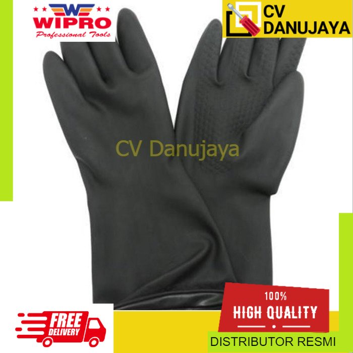 SARUNG TANGAN KARET HITAM HD STR-85L WIPRO