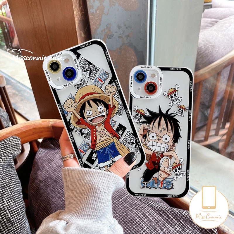 Casing Transparan Untuk Infinix Hot 11 12 9 10 11s Play 12pro Hot 8 20 20s 11s 12i 10s Nfc 10 Lite Note 10 11 12 Pro 12 2023 Smart 6 4 5 Plus Anime One Piece Kartun Luffy Lembut Sarung