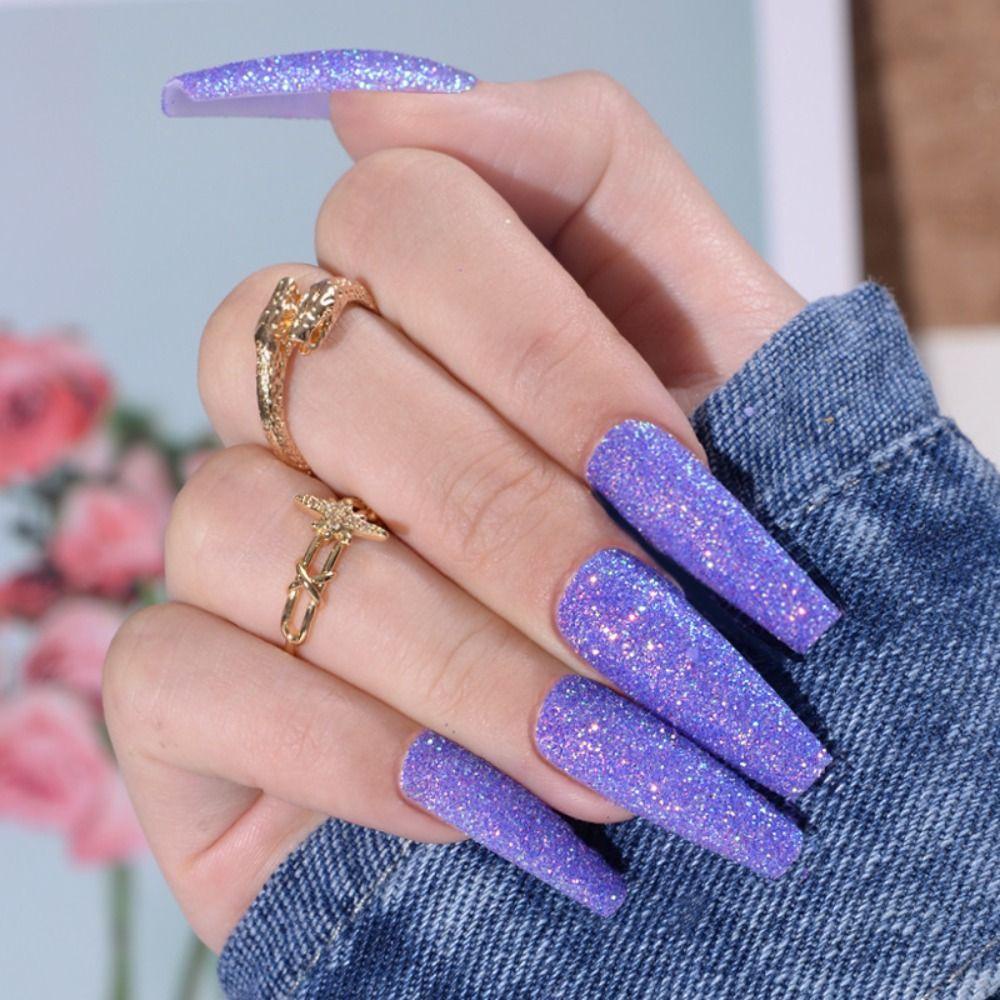 Needway Tambalan Kuku Panjang Fashion Elegent Dilepas Buatan Ultra-Tipis Tekan Pada Tips Kuku Penuh Penutup Nail Art Tips