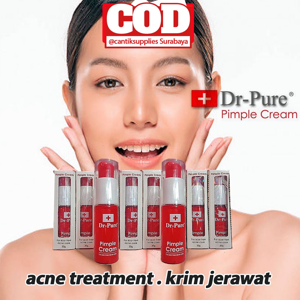 Obat jerawat DR PURE PIMPLE CREAM ACNE BPOM Krim Jerawat