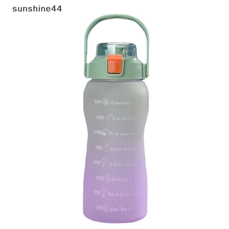 Sunshine Botol Air Minum 750ML Dengan Sedotan Botol Air Minum Motivasi Sport Cewek Anti Bocor Botol Minum Outdoor Travel Fitness Jugs ID