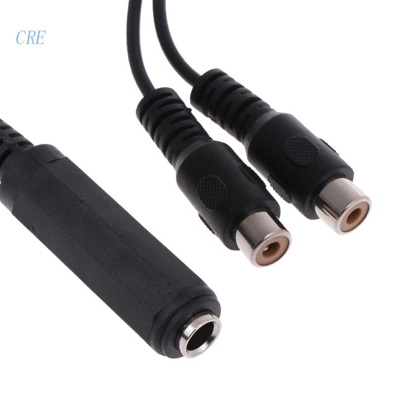 Cre Stereo- Jack Female1 /4 &quot;6.35mm Ke Dual-RCA Female Plug Y Splitter Kabel Female