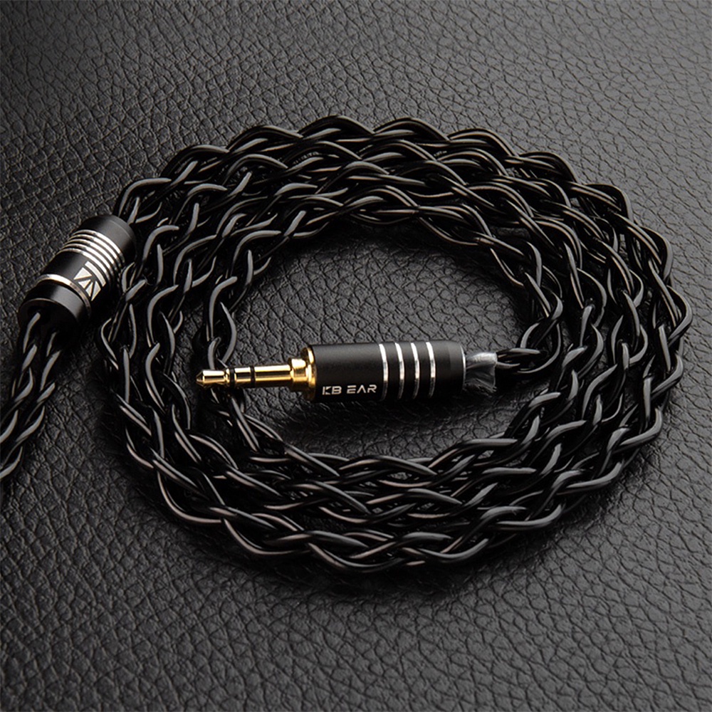 Kbear Kabel Earphone Blade Hitam 4core Furukawa C2200 Brass Alloy Earbuds Cable 2.5/3.5/4.4mm Dengan 0.78mm/MMCX Konektor Line