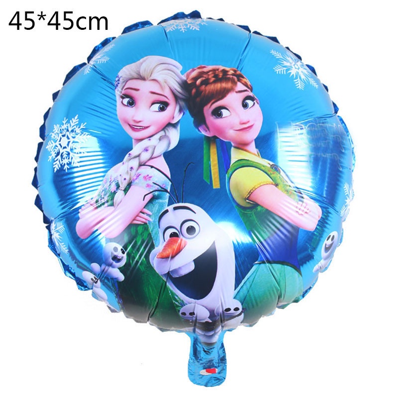 5 Pcs/Set Disney Anime Frozen Figure Balon Mainan Snowman Princess Anna Elsa Olaf Aluminium Film Balon Dekorasi Pesta Ulang Tahun