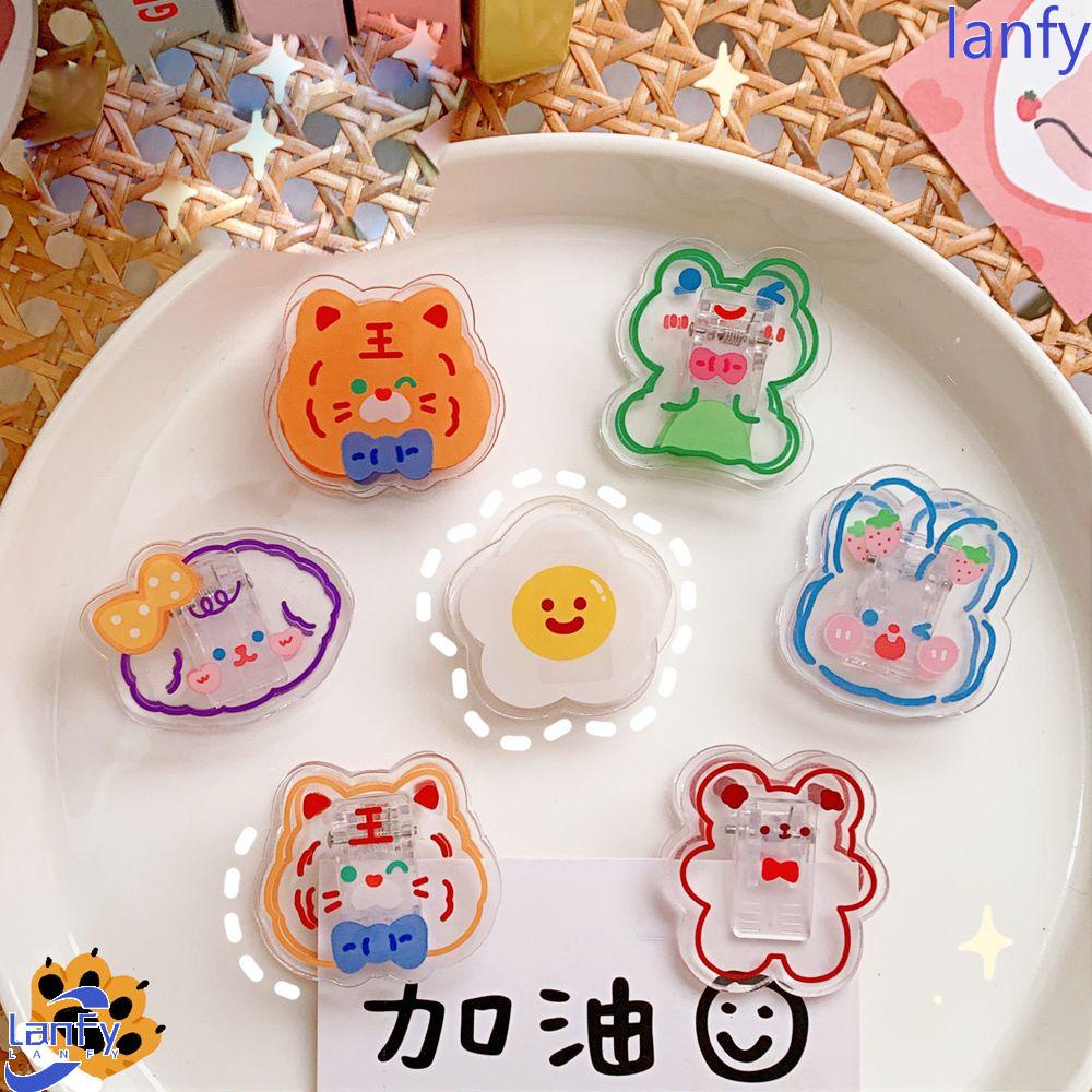 Lanfy Klip Transparan Kecil Hias Bookmark Alat Tulis Sekolah Surat Halaman Pemegang Perlengkapan Kantor Desktop Organizer Makanan Ringan Sealing Clip