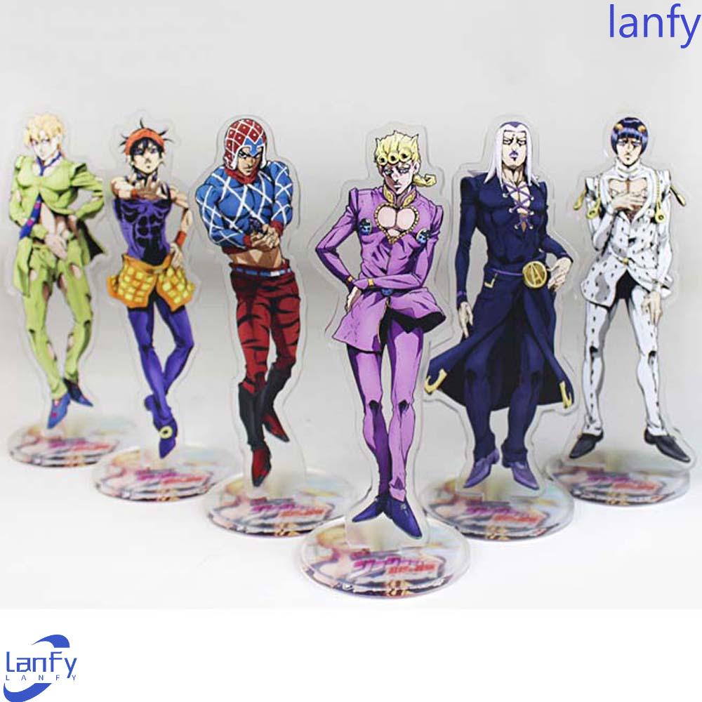 Lanfy JoJo Bizarre Adventure Kartun Anime Akrilik Dekorasi Mainan Koleksi Model Action Figure JoJo Figure Model Plat