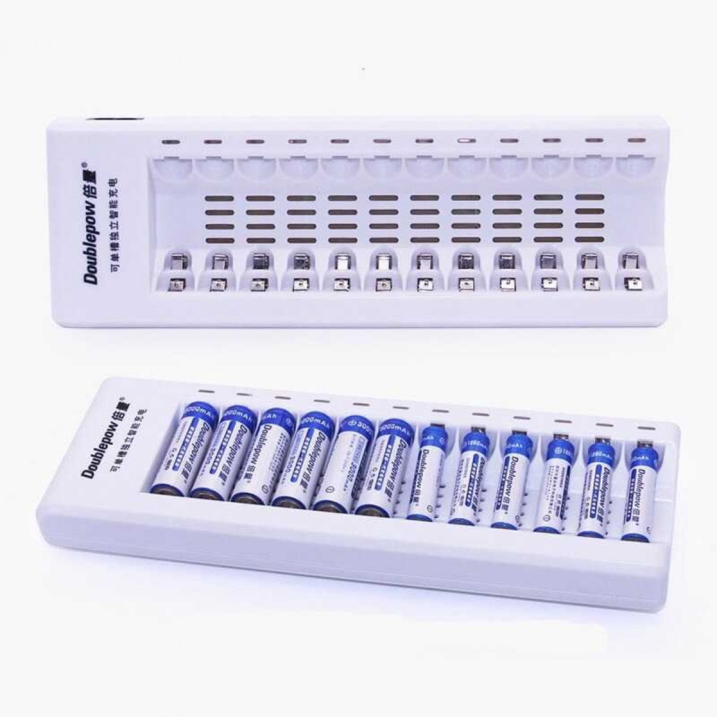 Charger Baterai Jam Remote TV 12 Slot Rapid Charger AA AAA Ni-Mh Ni-Cd