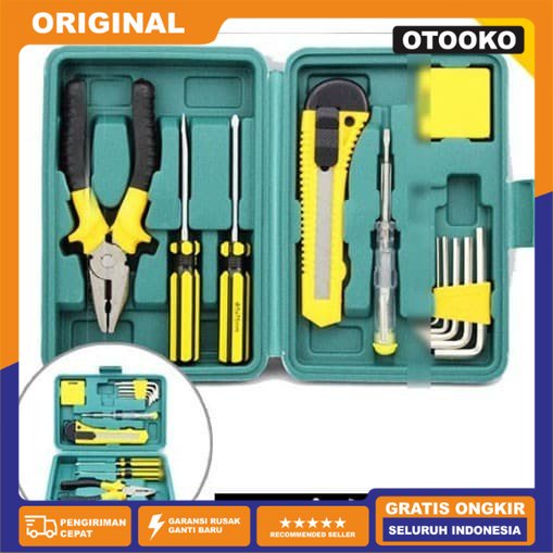 Car Tool Kit Set Perlengkapan Perkakas Tang Cutter Kunci L Obeng 11in1