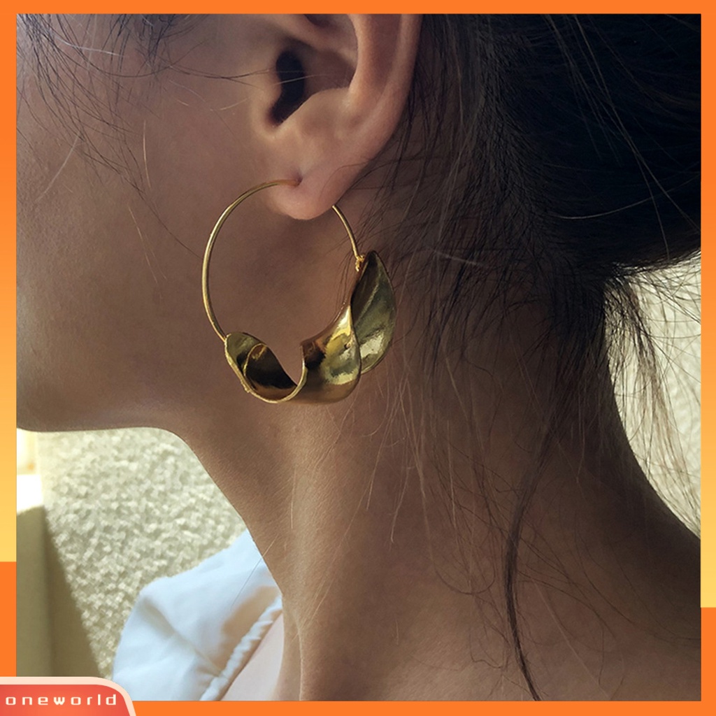 [EONE] 1pasang Anting Pernyataan Retro Punk Tetesan Air Logam Berat Mewah Warna Emas Perak Drop Earrings Perhiasan Fashion