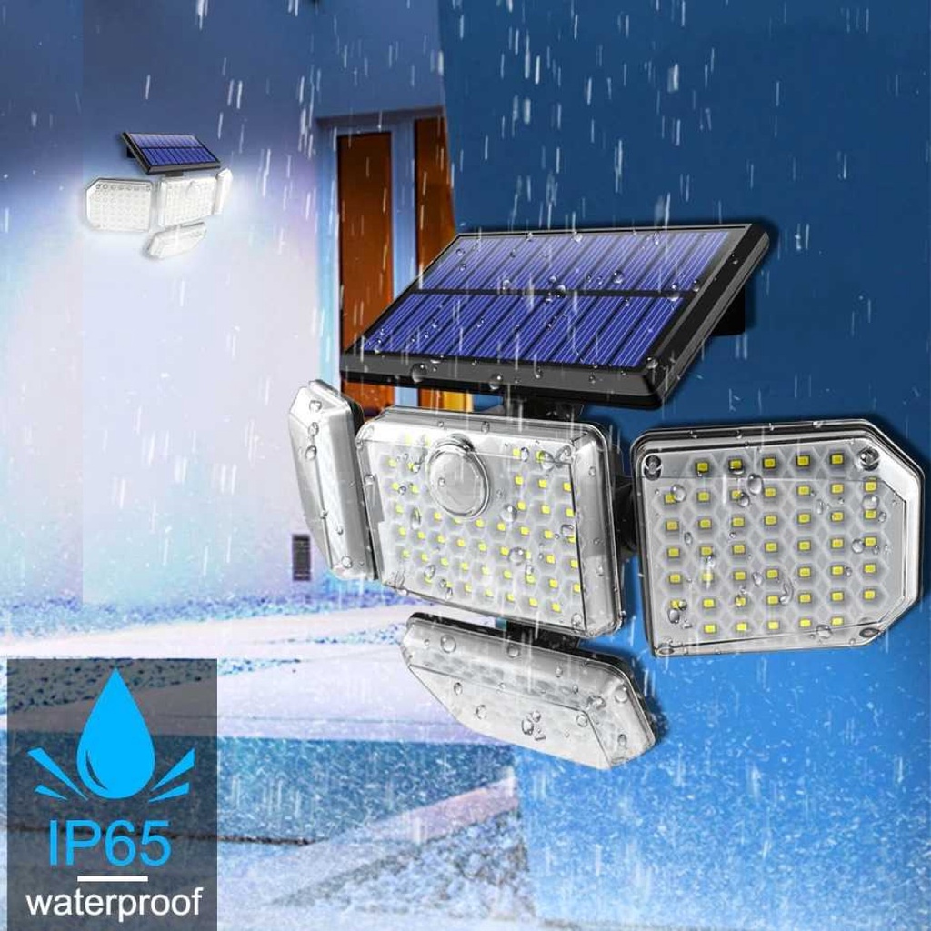 Lampu Solar Dinding Jalan Taman PIR Sensor Waterproof 182 LED Cool White