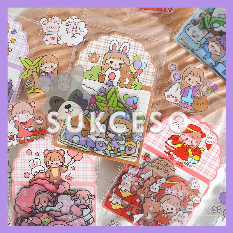 

Holiday Pudding Girl Flake Stickers Set / Sticker Tempel Diary Deco Lucu Unik