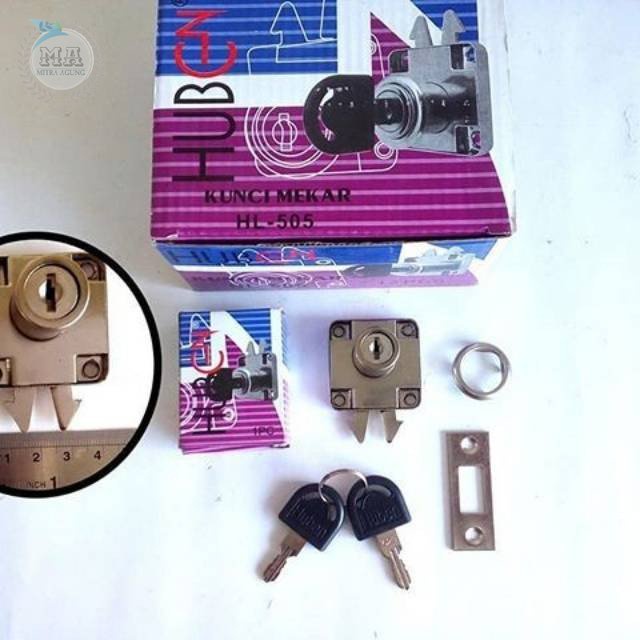 KUNCI LACI CAM LOCK MEKAR HUBEN HL 505 / DRAWER LOCK / KUNCI LOKER / KUNCI GESER SAMPING