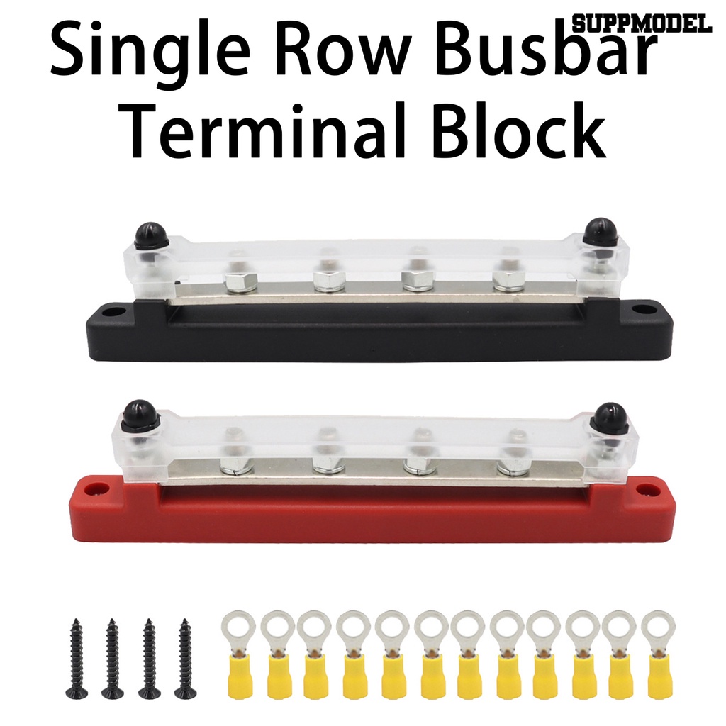 [SM Otomatis] 1set Bus Bar Blok Flame Retardant Base 4-Way 150A Heavy Duty Plug And Play Baris Tunggal Busbar Terminal Block Mobil Pasokan