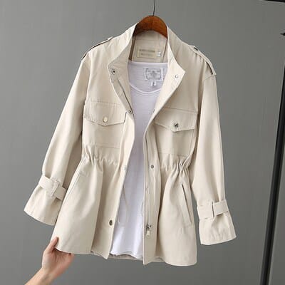 [ COD ] Vanda Parka Jacket Wanita Matt Kanvas Tebal OOTD Jaket Casual Korean Style Wanita Remaja