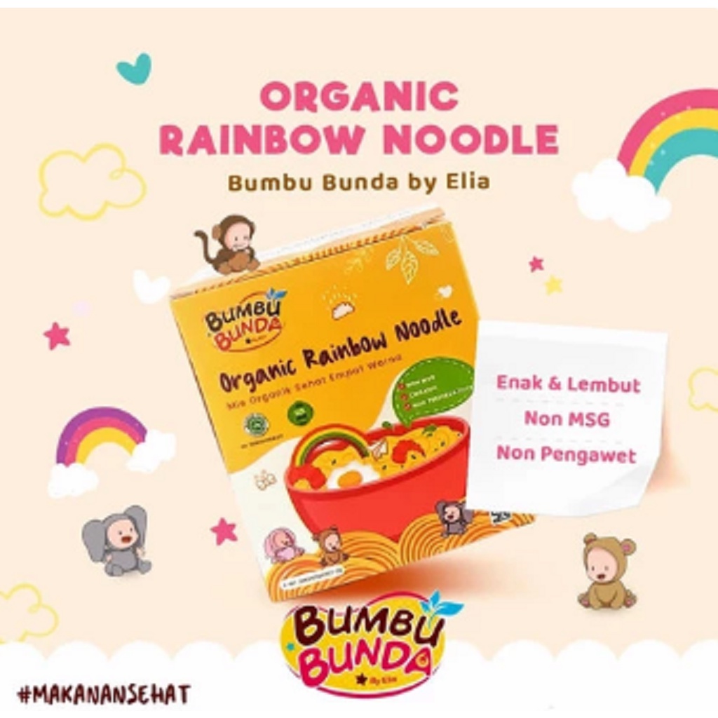 

Organic Rainbow Noodle Mie Organik 4 Warna Non MSG Non Pengawet