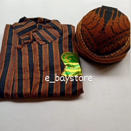 Lurik Baju Surjan Lurik Adat Jawa Pria Bonus Blangkon Baju Jawa Lurik Bonus Blangkon Batik Solo