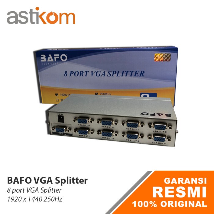 VGA Splitter Bafo 1-8 8 Port 1920x1440p 250MHz