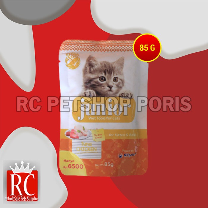 Makanan Basah Kucing Junior Wet Food Pouch 85 Gram Non Whiskas