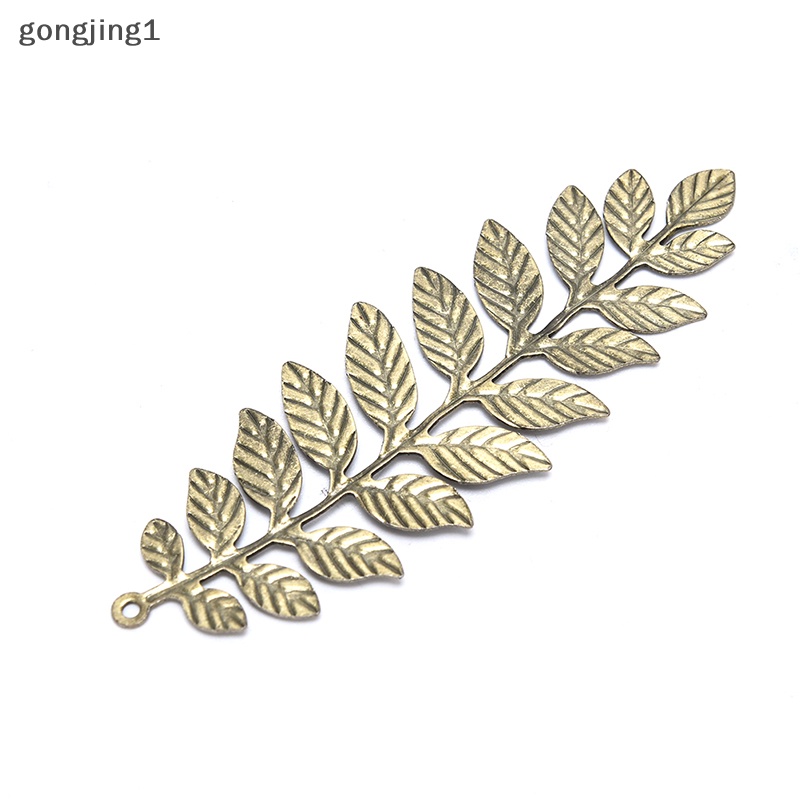 Ggg 10Pcs/set Konektor Lilit Kerawang Daun Vintage Bahan Metal DIY Craft Membuat Perhiasan ID