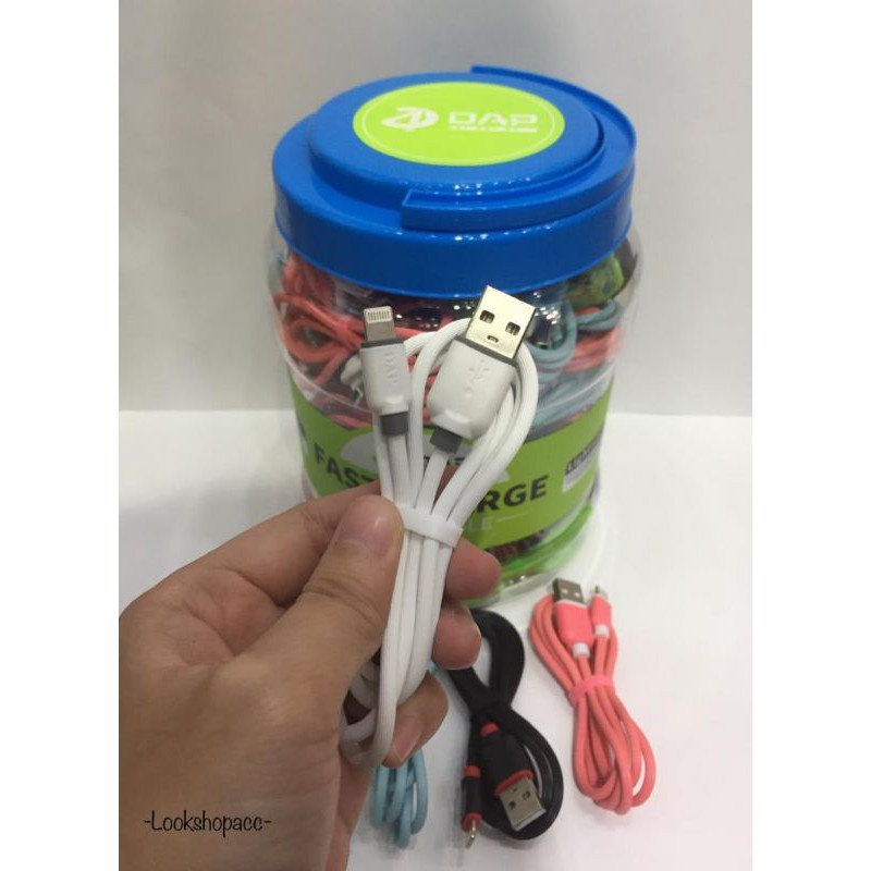 DAP DYL-100 Kabel Data For Lightning / iP ( Perpcs / Eceran ) 2.4 100Cm Fast Charging