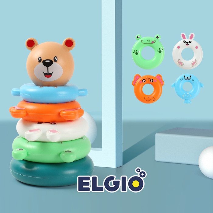 Mainan Tumpuk Bayi Stacking Menara Donat - 5 Stack