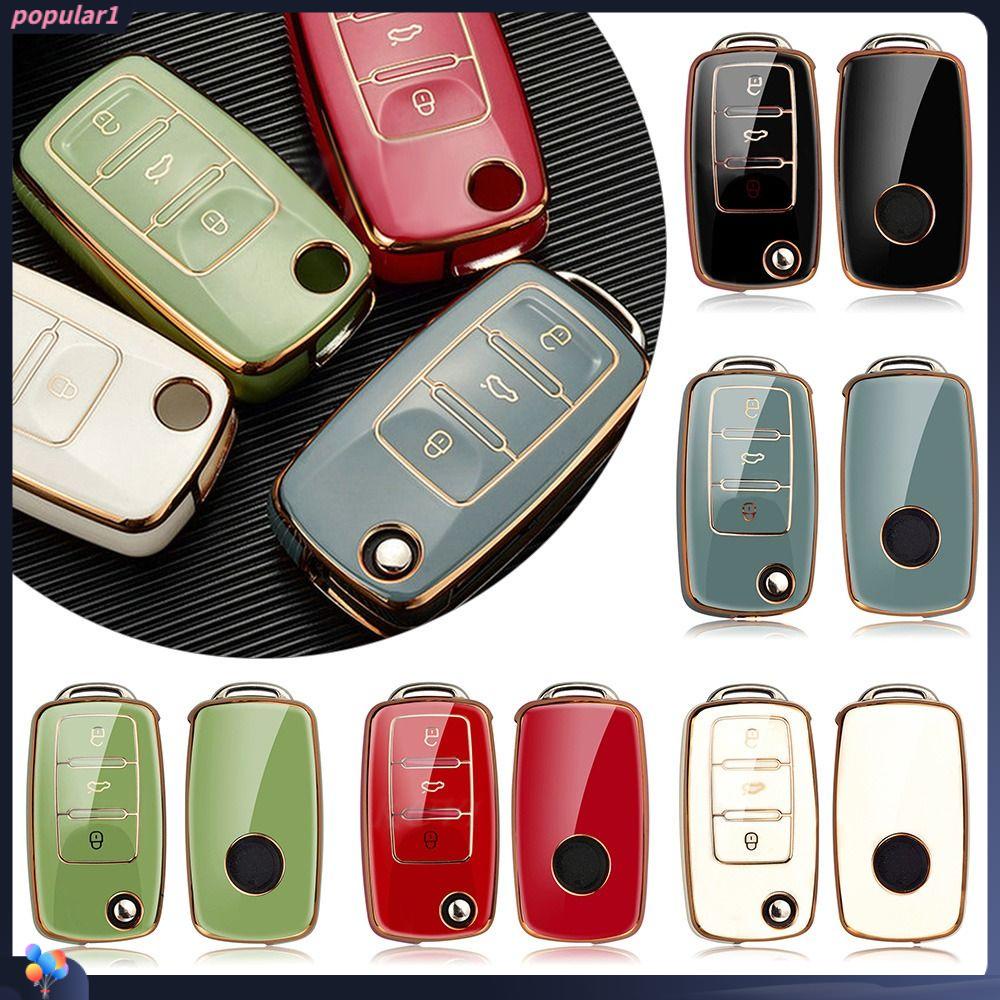 Populer Remote Key Case Lembut TPU Aksesoris Mobil Pelindung Key Fob Cover Untuk Volkswagen VW POLO