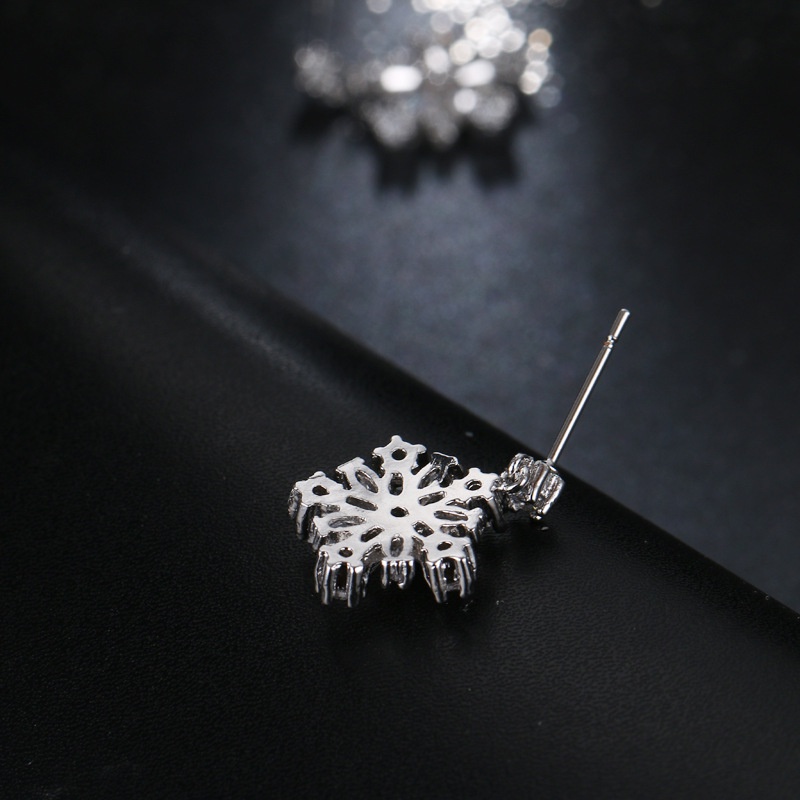 Goldkingdom Aksesoris Perhiasan Fashion Ready Stock Penuh Berlian Anting Bintang Perempuan Sederhana Mode Snowflake Earrings Earrings.