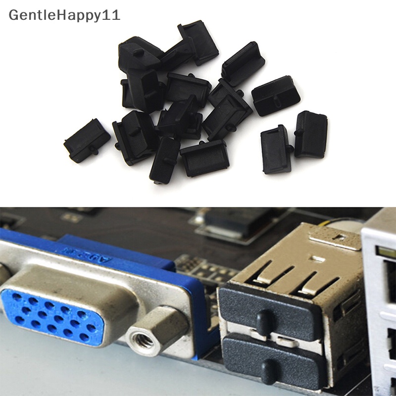 Gentlehappy 20pcs Topi Cover Plug Port USB Bahan Plastik Lembut Pelindung Anti Debu Untuk id Ujung Wanita