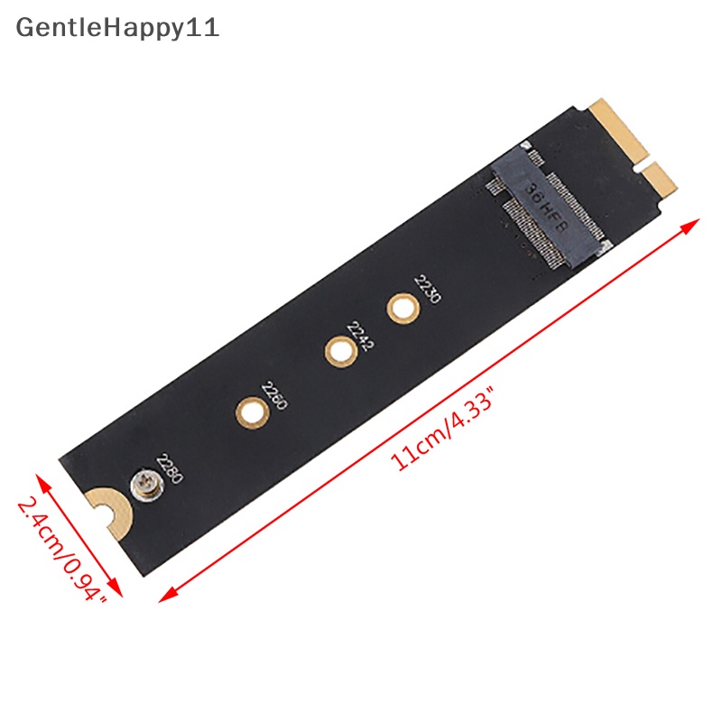 Gentlehappy M.2 NGFF SATA SSD converter adapter card Untuk macbook air 2012a1465 A1466 id