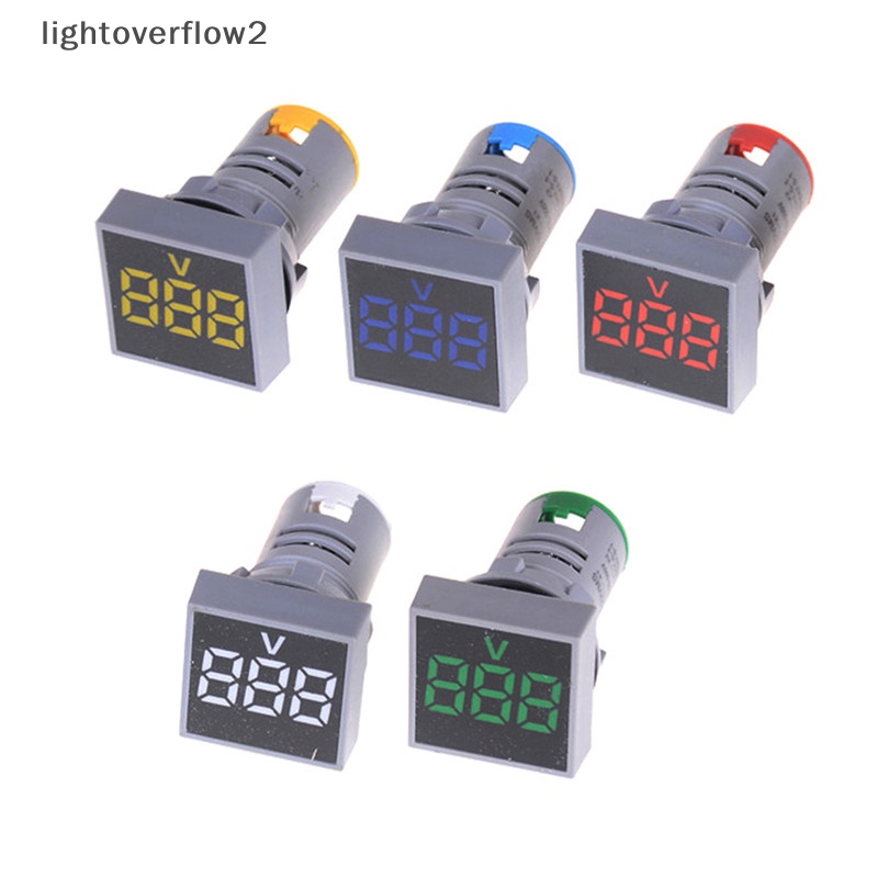 [lightoverflow2] 22mm AC12-500V Voltmeter Panel Persegi LED Digital Voltage Meter Lampu Indikator [ID]