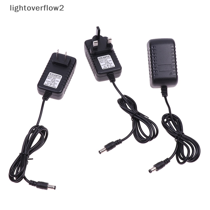 [lightoverflow2] Ac/dc 9V 2A Switching Power Supply Adapter Polarity Terbalik Negatif Luar Plug EU US UK 5.5mm x 2.1mm-2.5mm [ID]