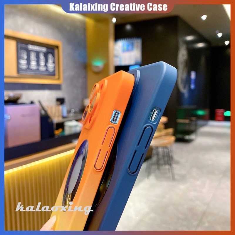 Casing Ponsel Warna Gradasi Dengan Film Perlindungan Lensa Untuk IPhone 13 Pro Max12 11 Pro Max Fungsi Magnetik Hard Back Cover