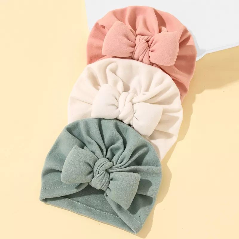 (pimenova) Turban Anak Bayi Pita Polos 0-3 tahun - Bandana Bayi Perempuan - Ciput Bayi pita big