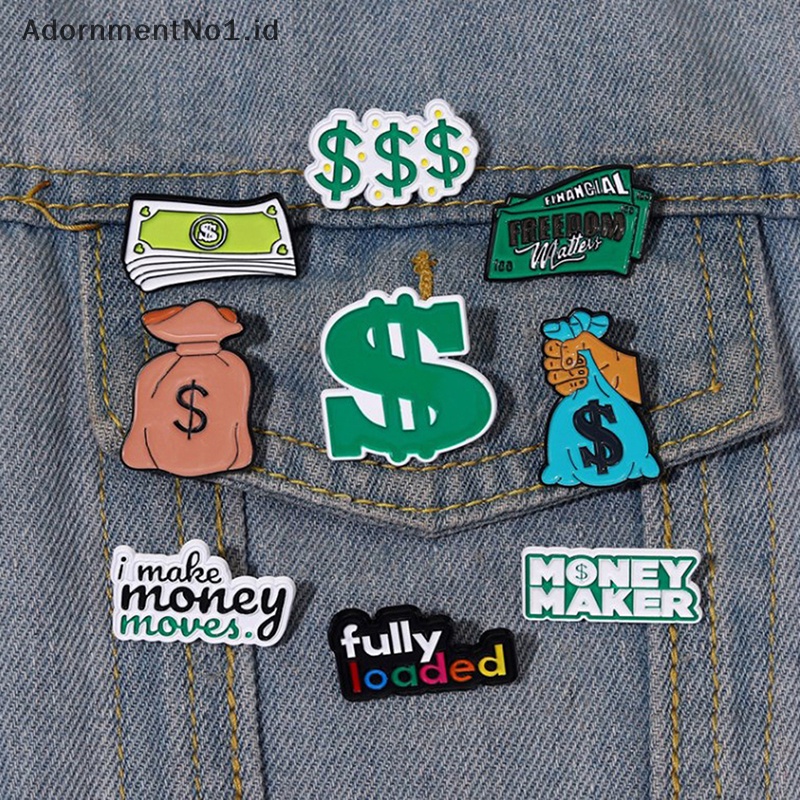 [AdornmentNo1] Money Maker Enamel Pin Full Loaded Dosh Dollar Buck Finanical Money Bag Bros Laple Lencana Perhiasan Hadiah Untuk Teman [ID]